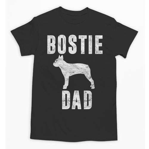 Vintage Boston Terrier Dad Dog Daddy Bostie Father Unisex T-Shirt - Bostonterriersmerch.com