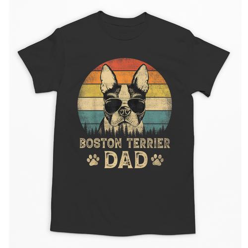 Vintage Boston Terrier Dad Dog Lovers Father's Day Tee Unisex T-Shirt - Bostonterriersmerch.com