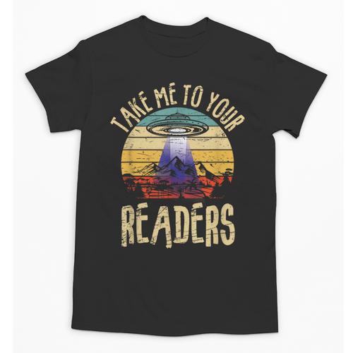 Vintage Take Me To Your Readers English Teacher Alien Space Men Women Unisex T-Shirt - teacherstshirts.com AU