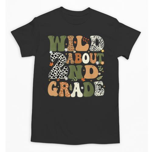 Wild About 2nd Grade Teacher Student First Day Of School Unisex T-Shirt - teacherstshirts.com AU
