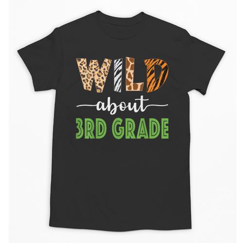 Wild About 3rd Grade Teacher Student Third Grade Zoo Safari Men Women Girls Kids Unisex T-Shirt - teacherstshirts.com CA