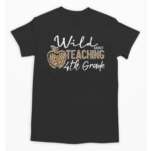 Wild About Teaching School Crew 4th Grade Teacher Squad Unisex T-Shirt - teacherstshirts.com DE