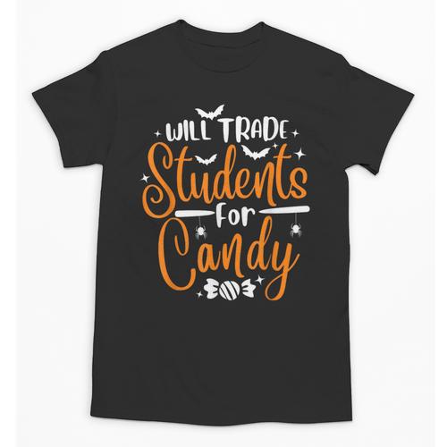Will Trade Students For Candy Halloween Costume Teacher Unisex T-Shirt - teacherstshirts.com AU