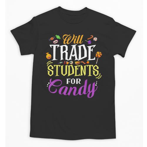Will Trade Students For Candy Teacher Cute Halloween Costume Unisex T-Shirt - teacherstshirts.com UK