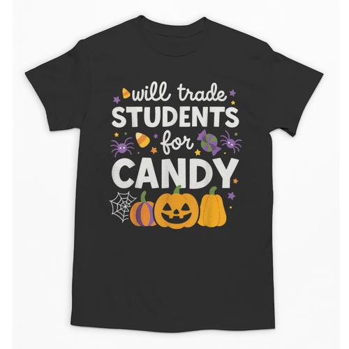 Will Trade Students For Candy Teacher Cute Halloween Unisex T-Shirt - teacherstshirts.com UK