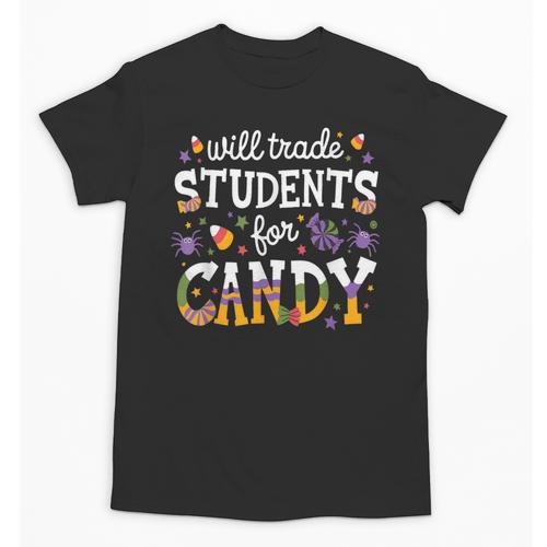 Will Trade Students For Candy Teacher Halloween Costume Tee Unisex T-Shirt - teacherstshirts.com DE