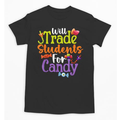 Will Trade Students For Candy Teacher Halloween Costume Unisex T-Shirt - teacherstshirts.com AU