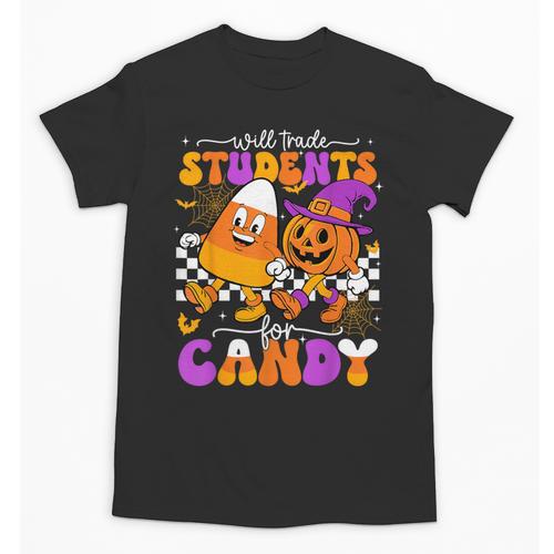 Will Trade Students For Candy Teacher Halloween Unisex T-Shirt - teacherstshirts.com
