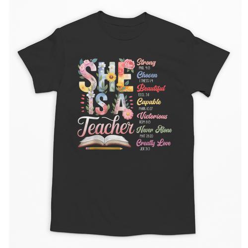 Women Bible Verse Christian Teacher God Says Back To School Unisex T-Shirt - teacherstshirts.com UK