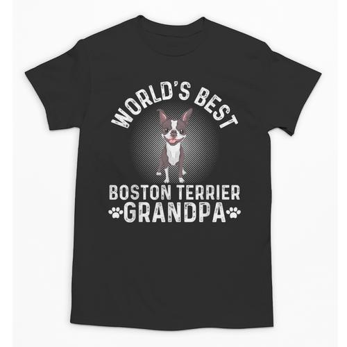 World's Best Boston Terrier Grandpa Dog Grandfather For Men Women Girls Kids Unisex T-Shirt - Bostonterriersmerch.com