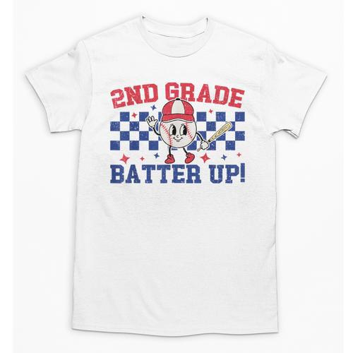 2nd Grade Batter Up Back To School Baseball Teacher Kids Unisex T-Shirt - teacherstshirts.com CA