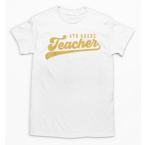 4th Grade Teacher Cute Vintage Graphic Fourth Grade Teacher Unisex T-Shirt - teacherstshirts.com AU