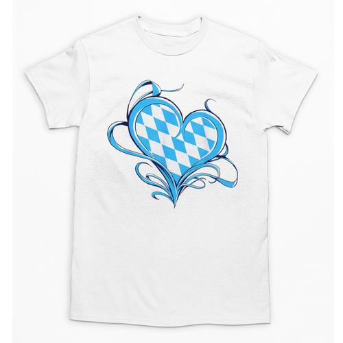 Bavarian Flag As Heart Blue Diamond Bavaria Unisex T-Shirt - Bostonterriersmerch.com CA