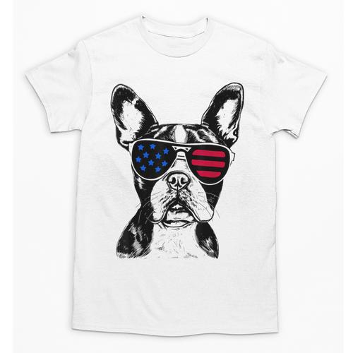 Boston Terrier Dog 4th July America USA Flag Men Women Kids Unisex T-Shirt - Bostonterriersmerch.com