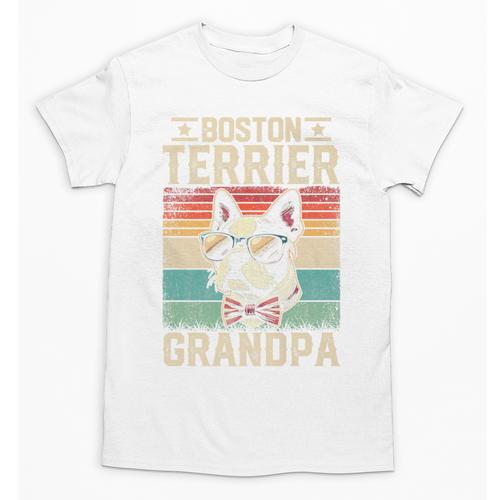 Boston Terrier Grandpa Dog Lover Father's Day Premium Unisex T-Shirt - Bostonterriersmerch.com