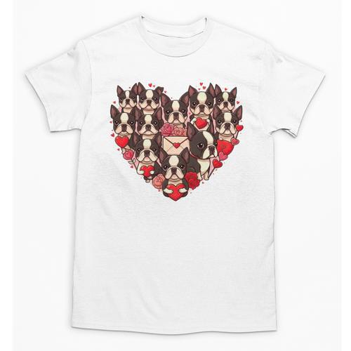 Boston Terrier Heart Valentine Boston Terrier Unisex T-Shirt - Bostonterriersmerch.com