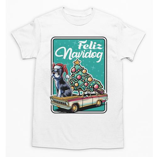 Boston Terrier Merry Christmas Tree Truck Dog X-Mas Unisex T-Shirt - Bostonterriersmerch.com