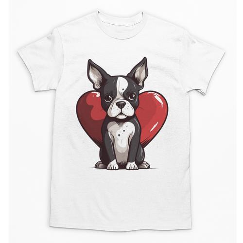 Boston Terrier Mom Dad Bostie Dog Lover Valentines Day Unisex T-Shirt - Bostonterriersmerch.com