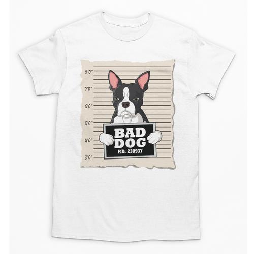 Boston Terrier Mug Shot Guilty Dog Unisex T-Shirt - Bostonterriersmerch.com