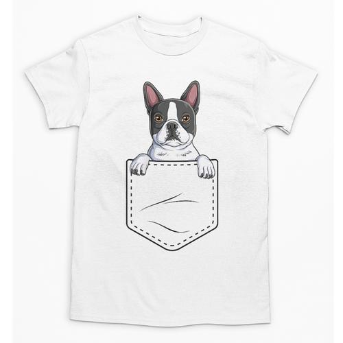Boston Terrier In The Pocket Cute Boston Terrier Dog Lovers Men Women Girls Kids Unisex T-Shirt - Bostonterriersmerch.com