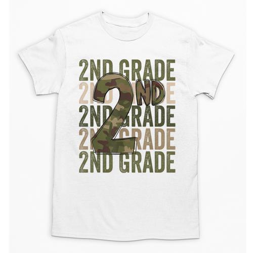 Camo Team 2nd Grade Squad Back To School Teacher Kids Boys Unisex T-Shirt - teacherstshirts.com