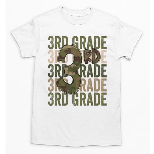 Camo Team 3rd Grade Squad Back To School Teacher Kids Boys Unisex T-Shirt - teacherstshirts.com UK