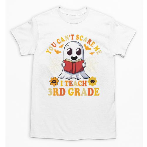 You Cant Scare Me I Teach 3rd Grade Teacher Halloween Unisex T-Shirt - teacherstshirts.com AU