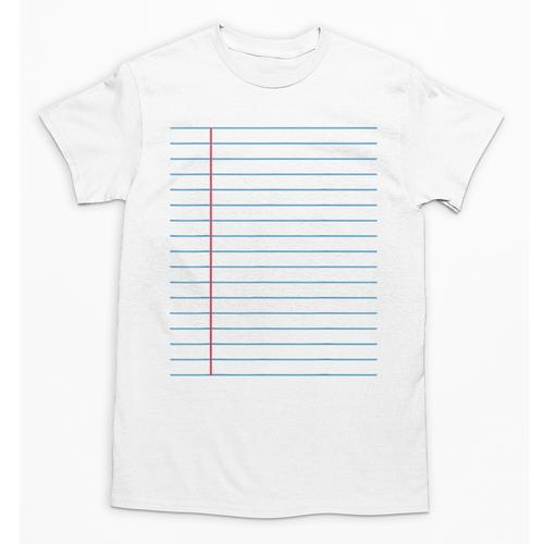 College Ruled Lined Paper Student Teacher Professor Costume Unisex T-Shirt - teacherstshirts.com UK