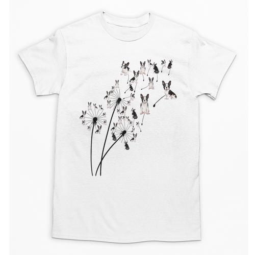 Dandelion Boston Terrier Flower Floral Bostie Tree Unisex T-Shirt - Bostonterriersmerch.com CA