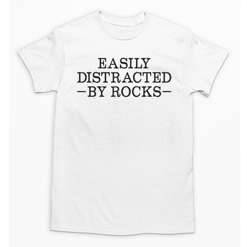 Easily Distracted By Rocks Rock Lover Geology Teacher Unisex T-Shirt - teacherstshirts.com