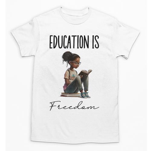 Education Is Freedom Teacher Books Black History Month Unisex T-Shirt - teacherstshirts.com AU