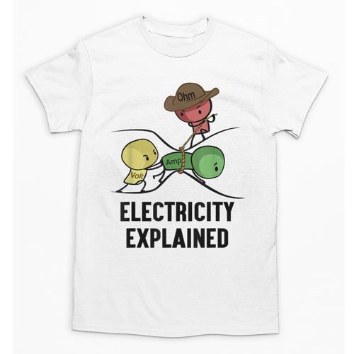 Electricity Explained Physics Nerd I Teacher School Unisex T-Shirt - teacherstshirts.com UK