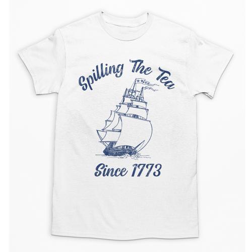 Fun 4th Of July Spilling The Tea Since 1773 History Teacher Unisex T-Shirt - teacherstshirts.com UK