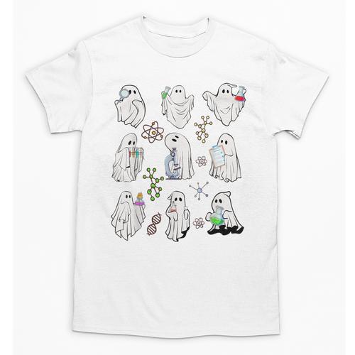 Ghost Science Teacher Chemistry Laboratory Halloween Costume Unisex T-Shirt - teacherstshirts.com UK