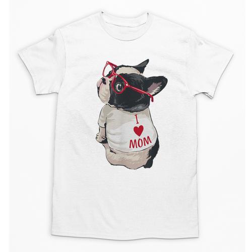 Girls I Heart Mom Love Mama Boston Terrier Dog Lover Unisex T-Shirt - Bostonterriersmerch.com
