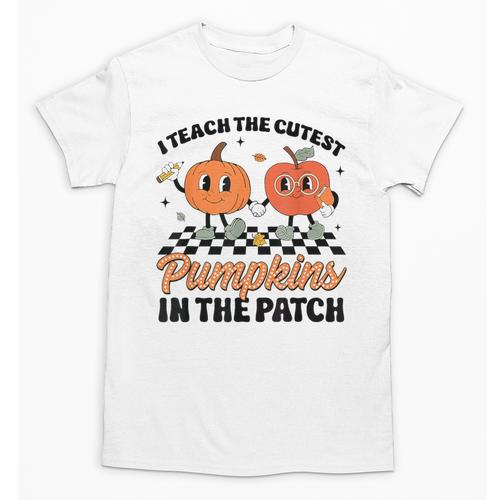 Groovy I Teach The Cutest Pumpkins In The Patch For Teacher Unisex T-Shirt - teacherstshirts.com AU