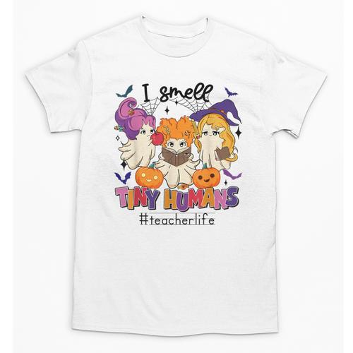 Halloween Teacher Smell a Tiny Human Ghost Spooky Season Unisex T-Shirt - teacherstshirts.com CA