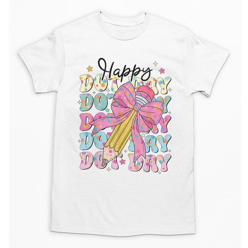 Happy Dot Day 2025 Coquette Bow Teachers Kids Boys Girls Unisex T-Shirt - teacherstshirts.com