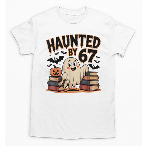 Haunted By 67 Teacher Ghost Pumpkin Halloween Costum Unisex T-Shirt - teacherstshirts.com DE