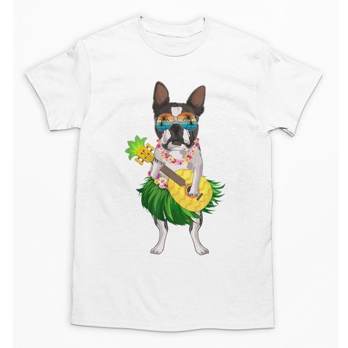 Hawaiian Boston Terrier Dog Pineapple Ukulele Summer For Men Women Girls Kids Unisex T-Shirt - Bostonterriersmerch.com