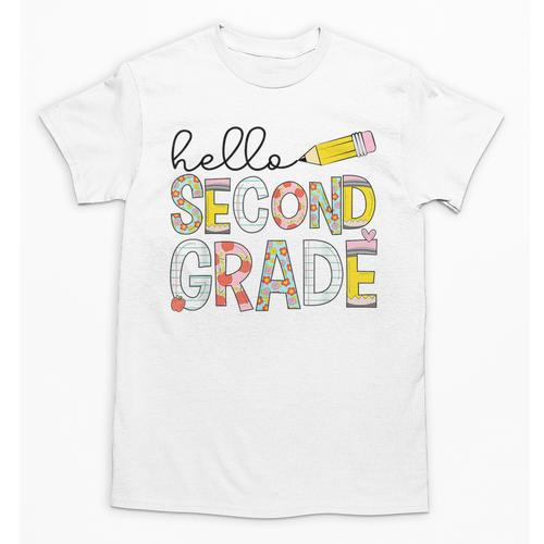 Hello Second Grade Team 2nd Grade Back To School Teacher Kid Unisex T-Shirt - teacherstshirts.com
