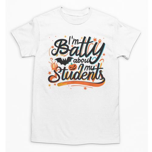 I'm Batty About My Students Watercolor Bat Teacher Halloween Unisex T-Shirt - teacherstshirts.com AU