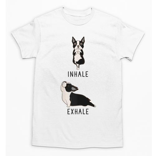 Inhale Exhale Yoga Boston Terrier Tshirt Unisex T-Shirt - Bostonterriersmerch.com