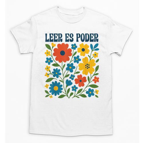 Leer Es Poder Cute Floral Boho Spanish Teacher Reading Unisex T-Shirt - teacherstshirts.com