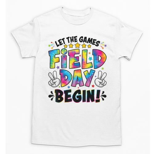 Let The Games Field Day Begin Tie Dye Adults Teacher Kids Unisex T-Shirt - teacherstshirts.com AU