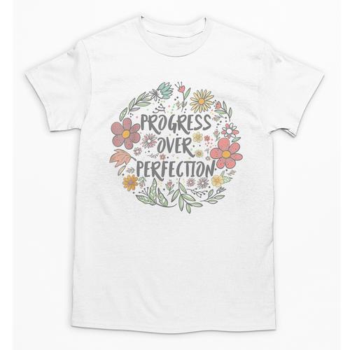 Motivational Progress Over Perfection Back To School Teacher Unisex T-Shirt - teacherstshirts.com