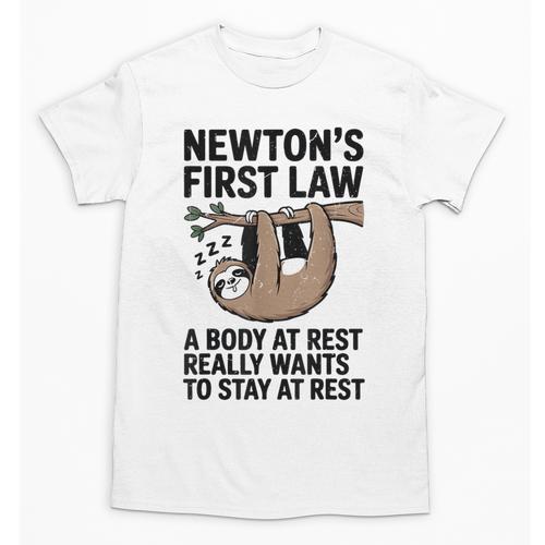 Newtons First Law Physics Jokes Science Teacher Unisex T-Shirt - teacherstshirts.com
