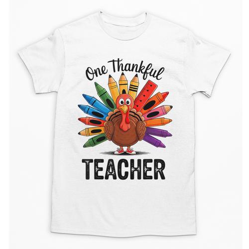 One Thankful Teacher Thanksgiving TurkeyCute Pencil Unisex T-Shirt - teacherstshirts.com AU