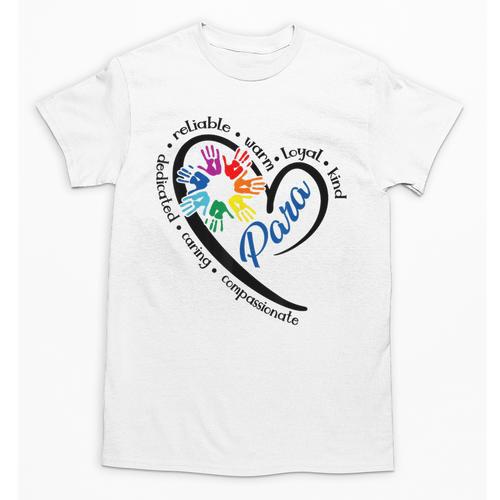 Para Heart Teacher Paraprofessional Paraeducator Men Women Unisex T-Shirt - teacherstshirts.com AU