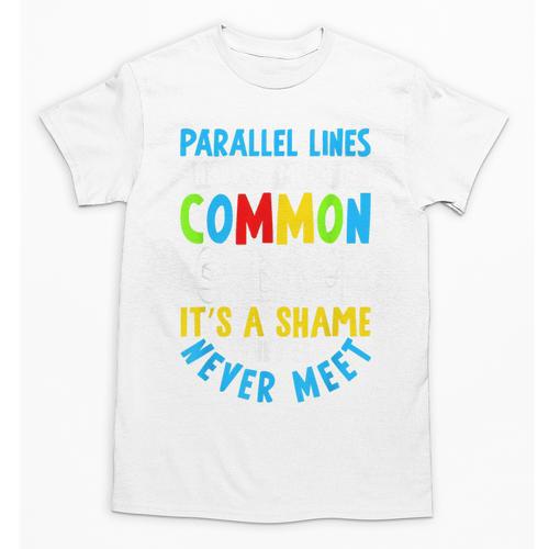 Parallel Lines Math Pun – Teacher Humor Unisex T-Shirt - teacherstshirts.com